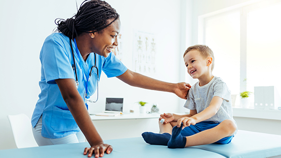 Patient with doctor